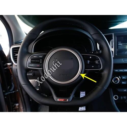 Car sticker styling cover body detector steering wheel interior Kit Trim lamp frame parts 1pcs For Kia Sportage KX5 2019 2020