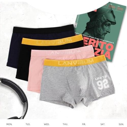 Week Mens Underwear Cotton Boxers Summer Breathable 7 Color Selectable Knicker For Mens Underwear Panties