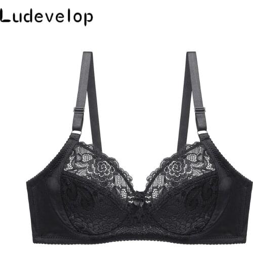 New Lace Perspective Bra Women Sexy Lingerie Embroidery Floral Bralette Plus Size Wire Free Bras
