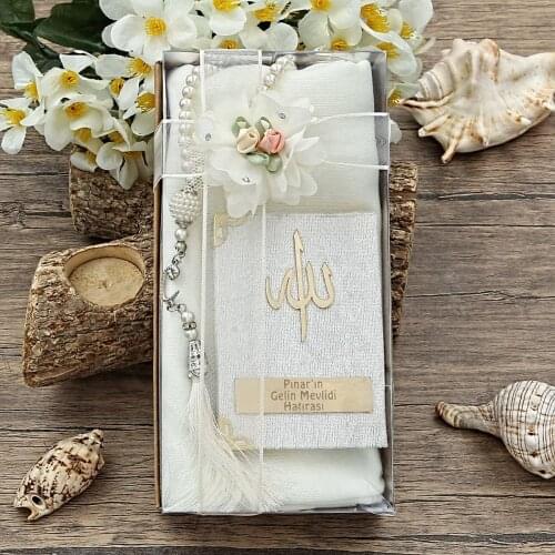 GREAT GIFT Mevlüt gift Gift Bag Size Velvet Covered Yasin Cream Plexiglass, Mevlüt Shawl Cre Boxed Mevlid Package FREE SHİPPİNG