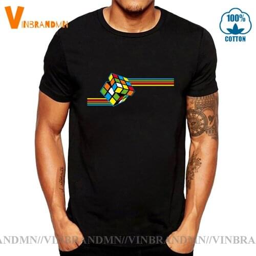 Rainbow Magic Cube T shirt Best Gift for Teenage Boys Retro Magic Square T-shirt Newest Summer Speed Cube Short Sleeves Tshirts