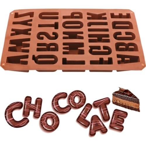 Cookies Bakeware Tools 26 Holes Fondant Mold Letter Silicone Chocolate Mold Kitchen Baking Cake Decorating Tools DIY