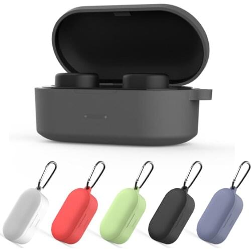 Silicone Cover for Samsung QCY T1S QS2 Case Protective Cover Case for QCY T1S/QS2 Fundas Coque Case with Hook for qcy t1s qs2