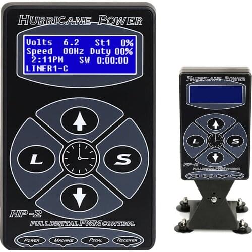 Tattoo Machine Professional Black HP-2 Tattoo Power Supply LCD Screen Digital Display Tattoo Power Tattoo Gun Free Shipping