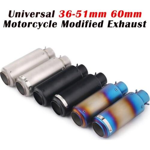51mm 60mm Universal Motorcycle Racing Project Exhaust Escape Modify Scooter Muffler For Z900 R6 MP3 S1000RR Z1000 MT09 DUKE 390