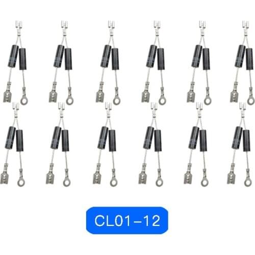12Pcs CL01-12 RG403 HV-6X2PI RG3110 Microwave High Voltage Diode Rectifier Replaces Microwave Oven Parts