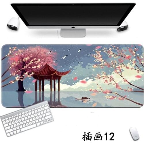 Japanese Cherry Blossom Style Gaming Player Desk Laptop Rubber Mouse Mat Free Shipping Large Mouse Pad Keyboards Mat Cute Mat