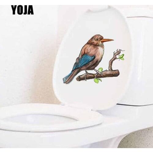YOJA 23X17.3CM Beautiful Birds Wall Sticker Toilet Decal Cartoon Birds Living Room Home Decor T5-0806