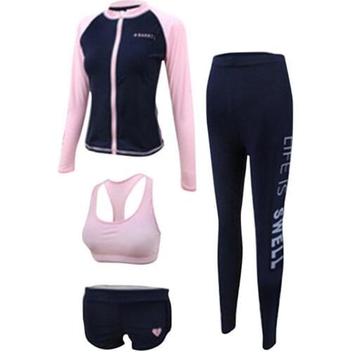 Women Long Sleeve Top Vest Shorts Pants Sports Swimsuit Swimwear Wetsuit Set