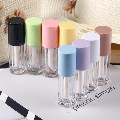 10/20/30/50pcs 6ml Mini Lip Gloss Tube Empty Plastic Clear Lip Glaze Tubes,Round Small Sample Cosmetic Packing Container