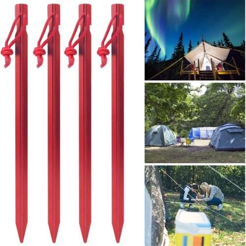 10 Pcs High Quality Tent Pegs 23cm Aluminium Practical Lengthen Ultralight Tent Nails Outdoor Camping Traveling Tent Accessories
