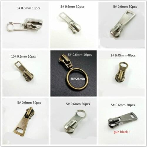 50 PCS/LOT VINTAGE Bronze Metal Zipper Slider Puller PULL Head ZIPPERS REPAIR FIX Sewing Accessories