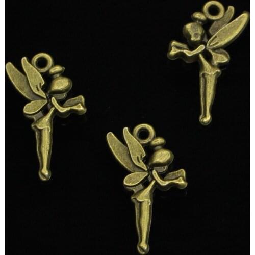 20pcs Antique Bronze angel fairy tinkerbell Charms for DIY Bracelets Jewelry Findings 25*15mm