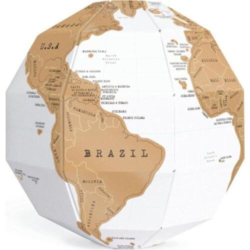 DIY scratch Globe 3D Stereo Assembly Globe World Map Travel Kid Child Toy Gift Geography Teaching Apparatus