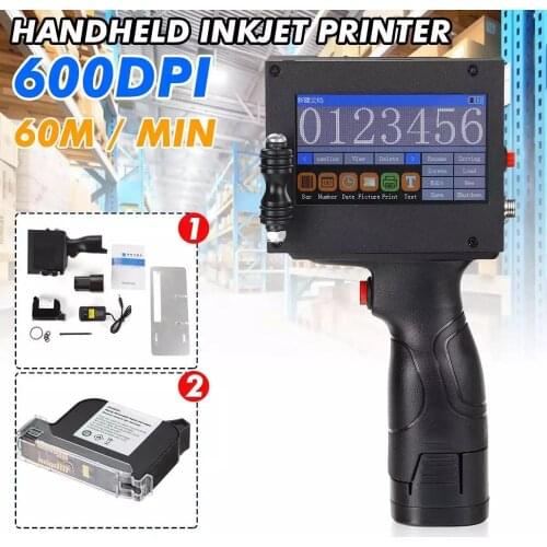 600DPI Touch Inkjet Portable Hand Jet Handheld Printer For Logo/ Expiry Date/Batch Code/Serial Number/Label/Barcode/QR Code