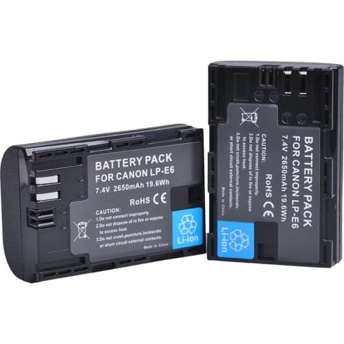 High Quality LP-E6 LP E6N LPE6 2650mAh Battery for Canon EOS 5D Mark II III 5DS 5DS R 6D 7D 60D 60Da 70D 80D 7D mark II III XC10