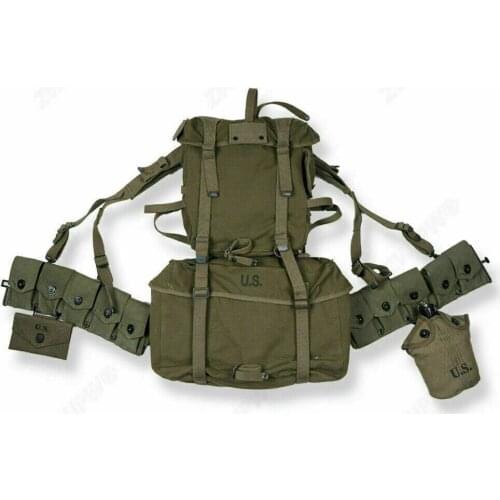 WWII US ARMY SOLDIER USMC M1945 MOUNTAIN TROOPS CANVAS RUCKSACK GEAR COMBINATION armyshop2008