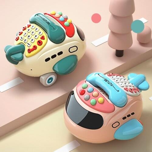 Childrens Multifunctional Bilingual Plane Projection Ground Mouse Telephone Story Machine Baby Mobile Phone Educational Toys