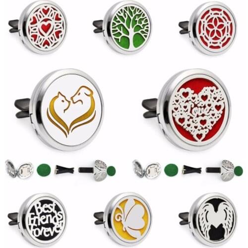 Diffuser locket removable Car Vent clip Essential Oil Perfume locket Dog pet heart best friends gift Magnetic 10 Pads randomly