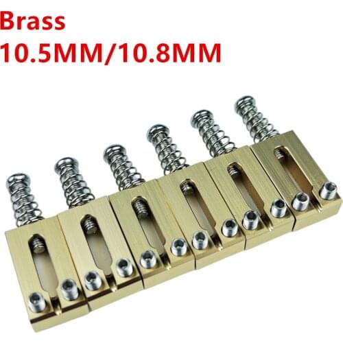 【Made in Korea】1 Set ( 6/7 Pieces ) Electric Guitar Bridge Brass Saddle 10.5MM/10.8MM