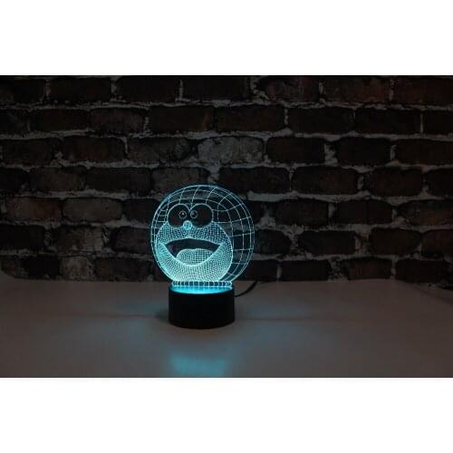 YJM-2895 The Smile Head of Cat, 3D LED Decorated Colorful Nightlights, Table or Bed Lamp with Touch Control