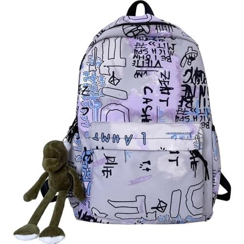Hot Sell Brand High Quality Waterproof Nylon Backpacks Large Capacity Graffiti Leisure Or Travel Bag Unisex Fresh School Bag