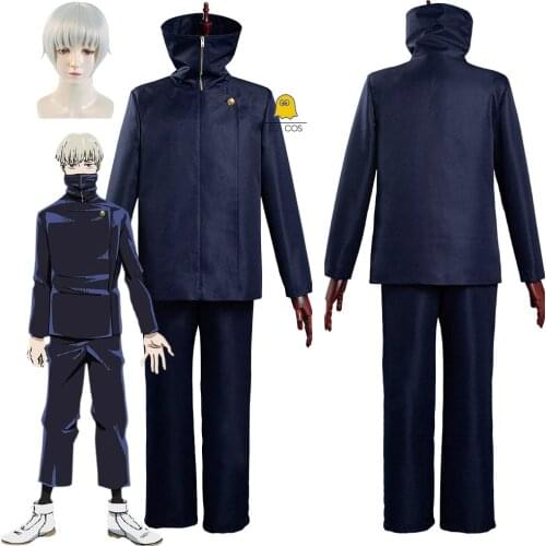 Jujutsu Kaisen Anime Toge Inumaki Cosplay Costume Wig Top+Pants Halloween Christmas Party School Uniform Outfits Men Women
