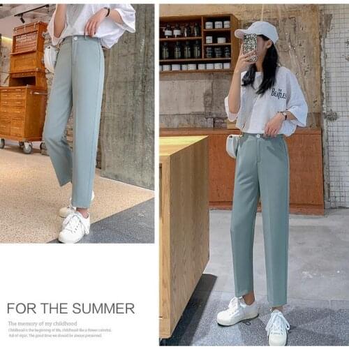 Summer Autumn Women Suits Pants Straight Loose High Waist Slim Fit Women Pants Trousers for Ladies Women Trousers
