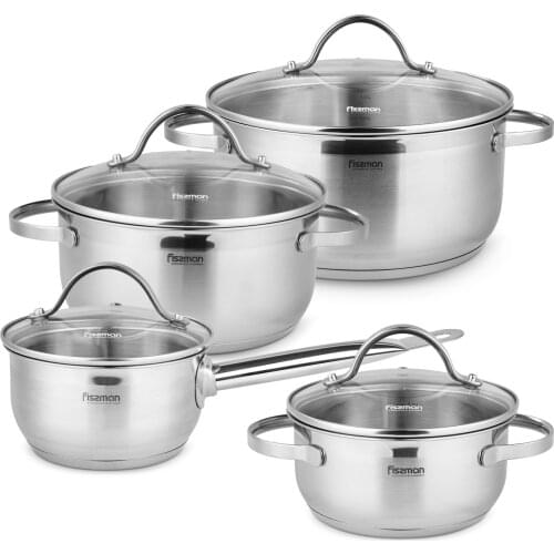 Schnesland 304 Stainless Steel Cookware sets with Casserloes Saucepan Induction Cooker