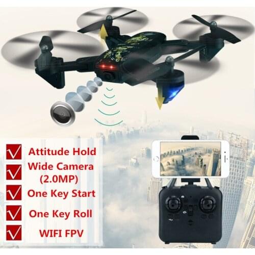 Quadcopter 2.4GHz 4CH 6-Axis Optical Flow Altitude Hold foldable drone FPV UAV rc drone with 720P 2MP wide angle HD wifi camera