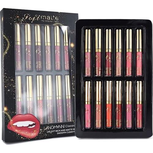12 Colors Matte Lipstick Long Lasting Lipgloss Makeup Kit 12 Color Matte Lip Gloss Set Matte Long Lasting Matte Lip Gloss