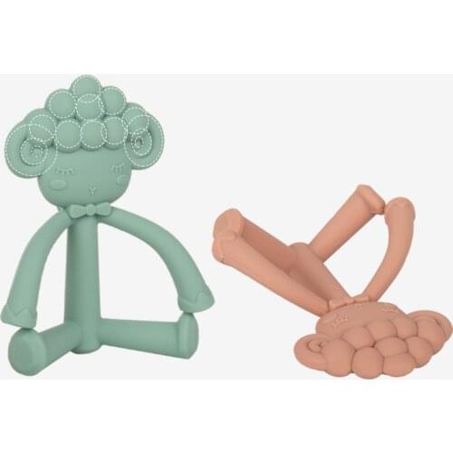 Cute 3D Newborn Chewable Nursing Teeth molar artifact Baby Teether silicone teeth Cow Sheep Shape Natural stop Sucking Thumb Toy