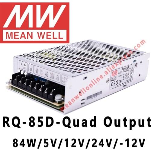 Mean Well RQ-85D 5V/12V/24V/-12V AC/DC 84W Quad Output Switching Power Supply meanwell online store