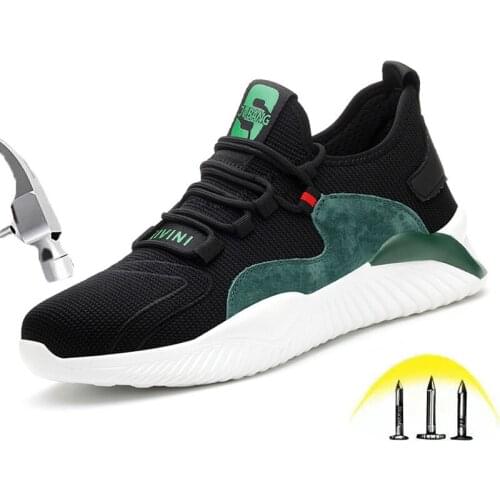 Mens Work Boots Steel Toe Safety Shoes Casual Lightweight Breathable Industrial Construction Protective Work Shoes For Women