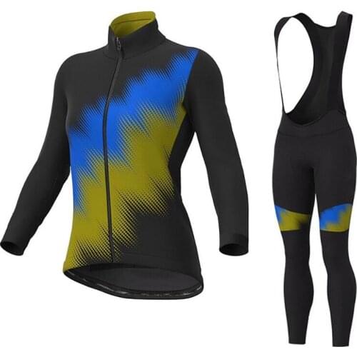 2021 New Womens Bib Cycling Clothing Bicycle Jersey Sets Summer Long Sleeve Quick Drying Anti-UV MTB Sportswear For Female