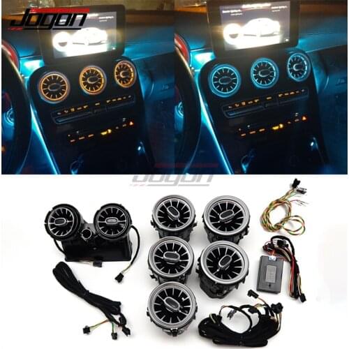 64 Color Air Vent Trim For Mercedes Benz C GLC Class W205 15-17 X253 C300 GLC43 Car Front Console AC Outlet Turbo Style Replace