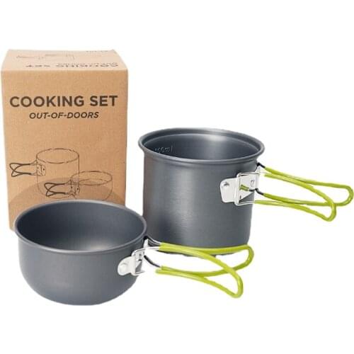 Camping Portable Set Pot Outdoor Set Pot 1-2 People Simple and Fast AT101 Sets of Pot Outdoor Supplies Multilayer Cookware Set