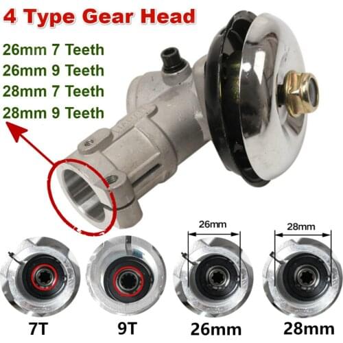 26mm/28mm Trimmer Gearbox Gearhead Brushcutter Grass Trimmer Replace Gear Head Lawn Mower Parts Gardening Tool 7 9 Teeth
