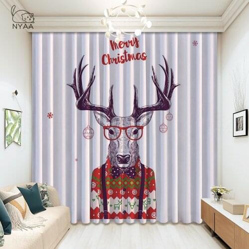 New Nordic Style Deer Bathroom Curtains Home Curtains Kids Bedroom Children Home Decoration Modern Kitchen Curtain Micro Shading