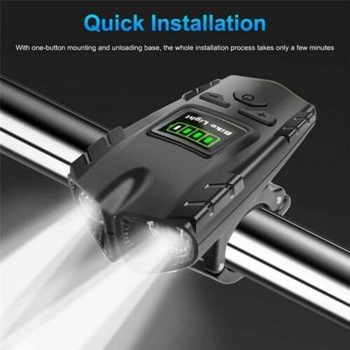 Bicycle Front Light Set USB Rechargeable Rear Cycling Light LED Bicycle Headlight Bike Lamp with Horn Speaker FlashLight