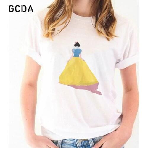 Women Summer Snow White Princess Lady Tshirts Top T Shirt Girls Graphic Female Harajuku Tee T-Shirt Dropship