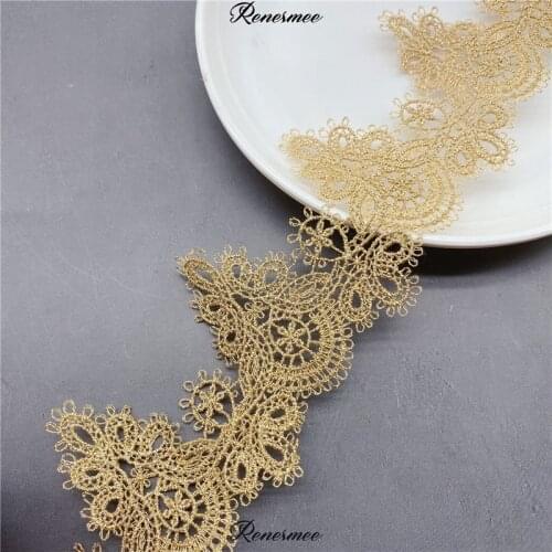 10Yards New Clothing Accessories Lace Gold Line Code Polyester Embroidery Lace Tris Handmade Doll Skirt Accessories Spot