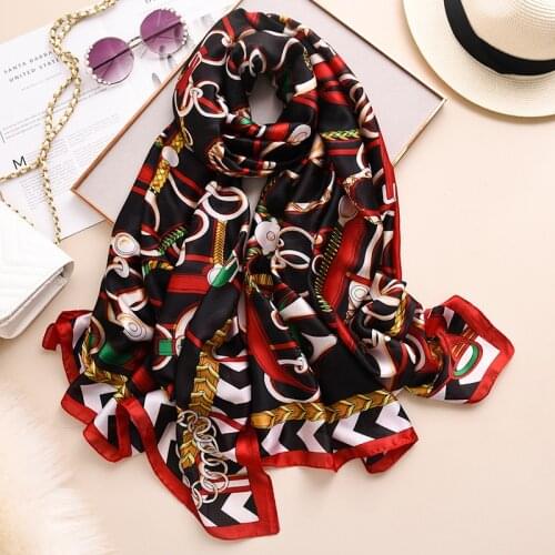 2021 New Summer Silk Scarves For Women Fashion Print Shawls And Wraps Lady Hijabs Foulard Bandana Female Pashmina Beach Stoles