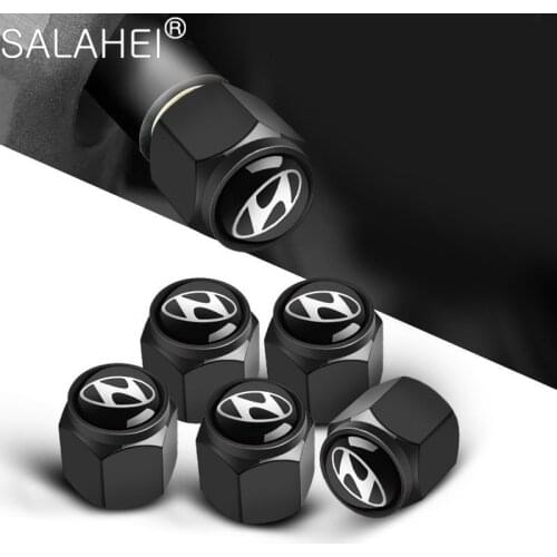 5X Car Truck Wheel Valve Stem Caps For Hyundai Elantra Accent Tucson i40 i30 i10 i20 Veloster IX35 IX20 Solaris Genesis Santafe