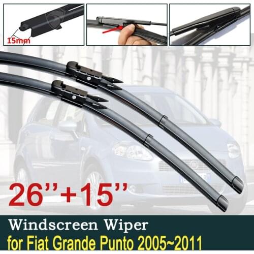Car Wiper Blades for Fiat Grande Punto 2005~2011 2006 2007 2008 2009 2010 Front Windscreen Windshield Wipers Car Accessories