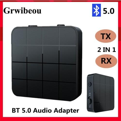 BT 5.0 Audio Receiver Transmitter 3.5mm AUX Jack RCA USB Dongle Stereo Wireless Adapter with Mic For Car TV PC Headphone