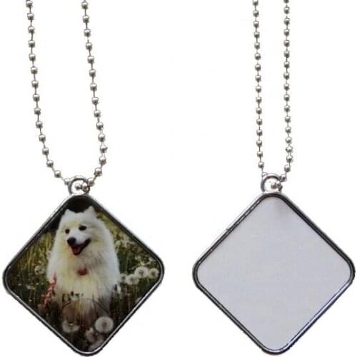 Cheap Custom Design Heat Sublimation Transfer Diamond Metal Dog Tags