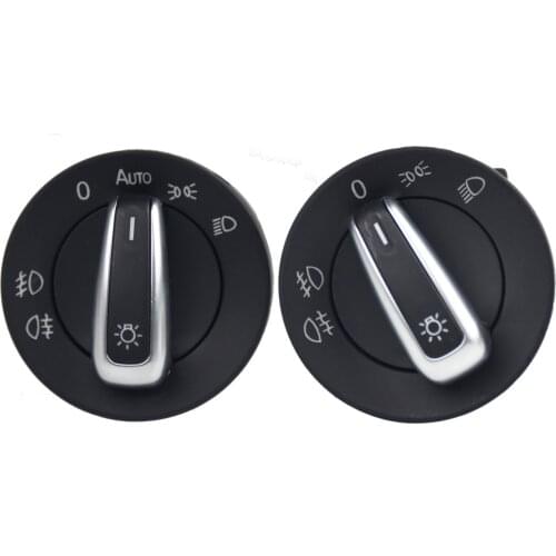 For VW Golf Jetta MK5 MK6 GTI Passat B6 B7 CC Touran Tiguan Chrome Auto Headlight Switch Fog Head Light Lamp Knob 5ND 941 431 B