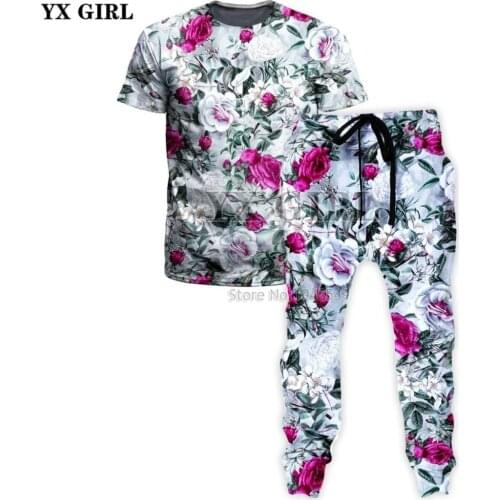 YX GIRL Men Women streetwear Fashion t shirts Bravery T-Shirt T-Shirt And Joggers Combo 3d Printed summer Casual t shirt