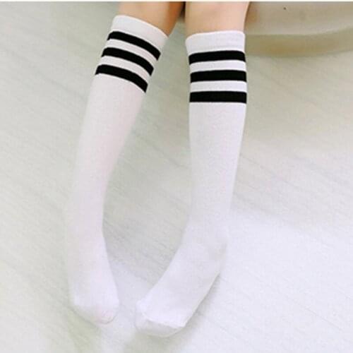 Baby Girls Boys Strips Cotton Knee High Socks Old School Soccer Boots Long Leg Warmer